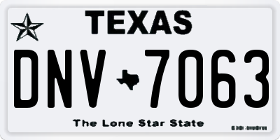 TX license plate DNV7063