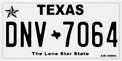 TX license plate DNV7064