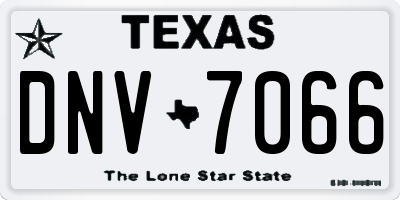 TX license plate DNV7066