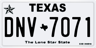 TX license plate DNV7071