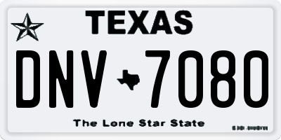 TX license plate DNV7080