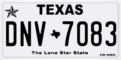 TX license plate DNV7083