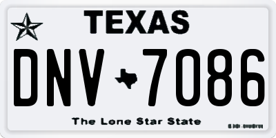 TX license plate DNV7086