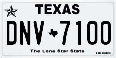 TX license plate DNV7100