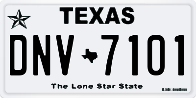 TX license plate DNV7101