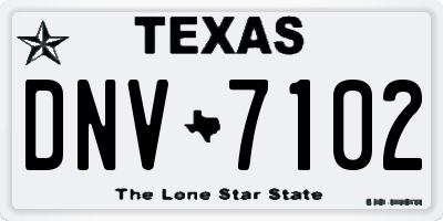 TX license plate DNV7102