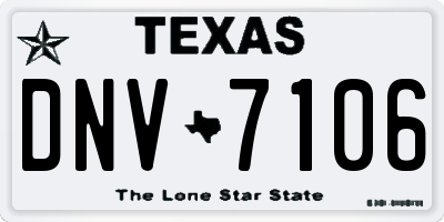 TX license plate DNV7106