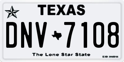 TX license plate DNV7108