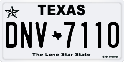 TX license plate DNV7110
