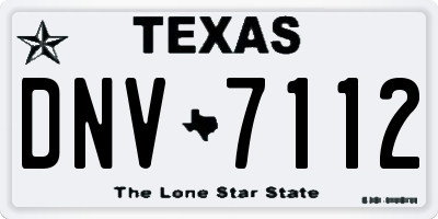 TX license plate DNV7112