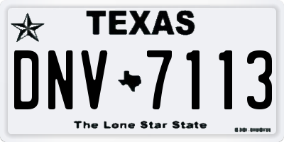 TX license plate DNV7113