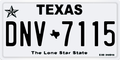 TX license plate DNV7115
