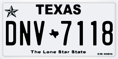TX license plate DNV7118
