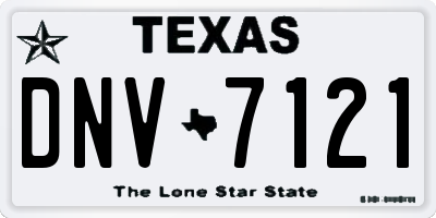 TX license plate DNV7121