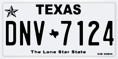 TX license plate DNV7124