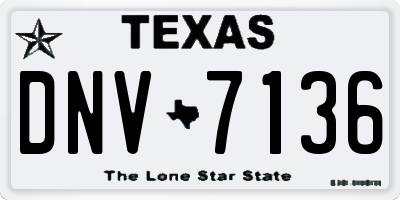 TX license plate DNV7136