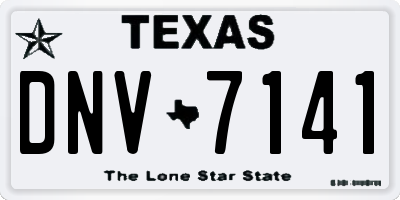TX license plate DNV7141