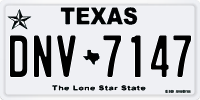TX license plate DNV7147