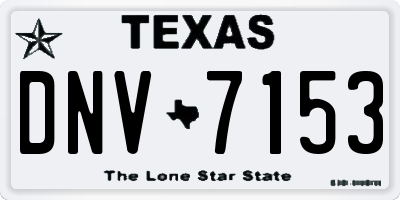TX license plate DNV7153
