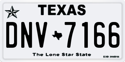 TX license plate DNV7166
