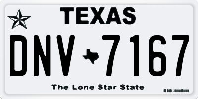 TX license plate DNV7167