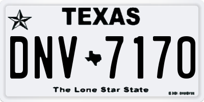 TX license plate DNV7170