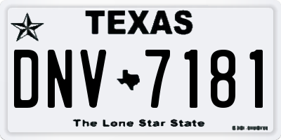 TX license plate DNV7181