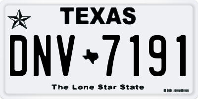 TX license plate DNV7191