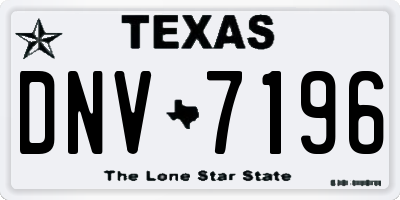 TX license plate DNV7196
