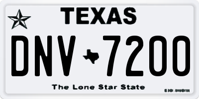 TX license plate DNV7200
