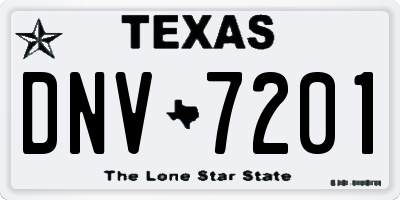 TX license plate DNV7201