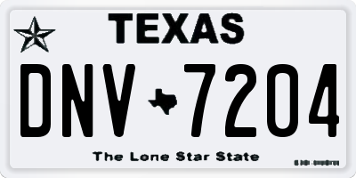 TX license plate DNV7204