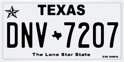 TX license plate DNV7207