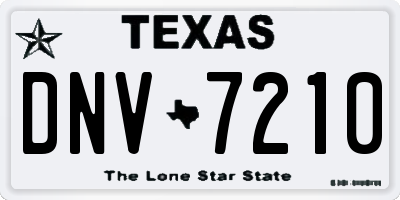 TX license plate DNV7210