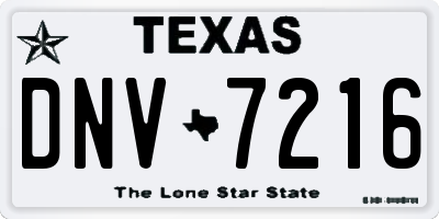 TX license plate DNV7216