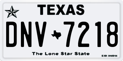 TX license plate DNV7218