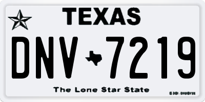 TX license plate DNV7219