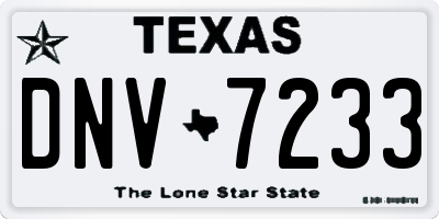 TX license plate DNV7233