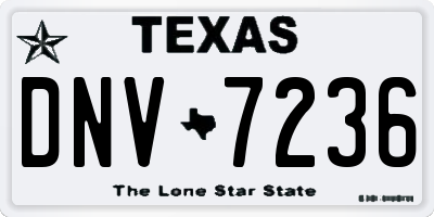 TX license plate DNV7236
