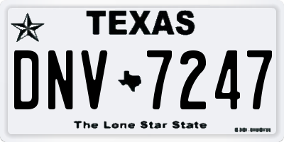TX license plate DNV7247