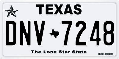 TX license plate DNV7248