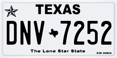 TX license plate DNV7252