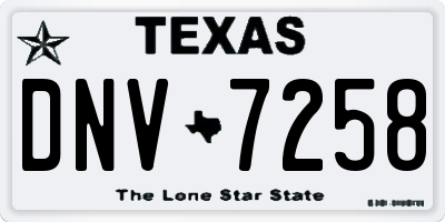 TX license plate DNV7258