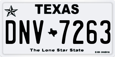 TX license plate DNV7263