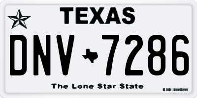 TX license plate DNV7286