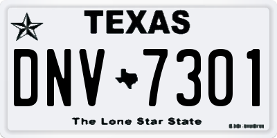 TX license plate DNV7301