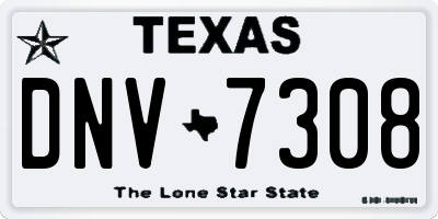 TX license plate DNV7308