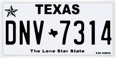 TX license plate DNV7314