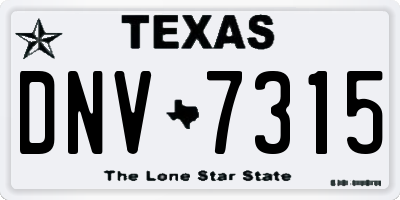 TX license plate DNV7315