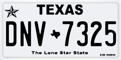 TX license plate DNV7325
